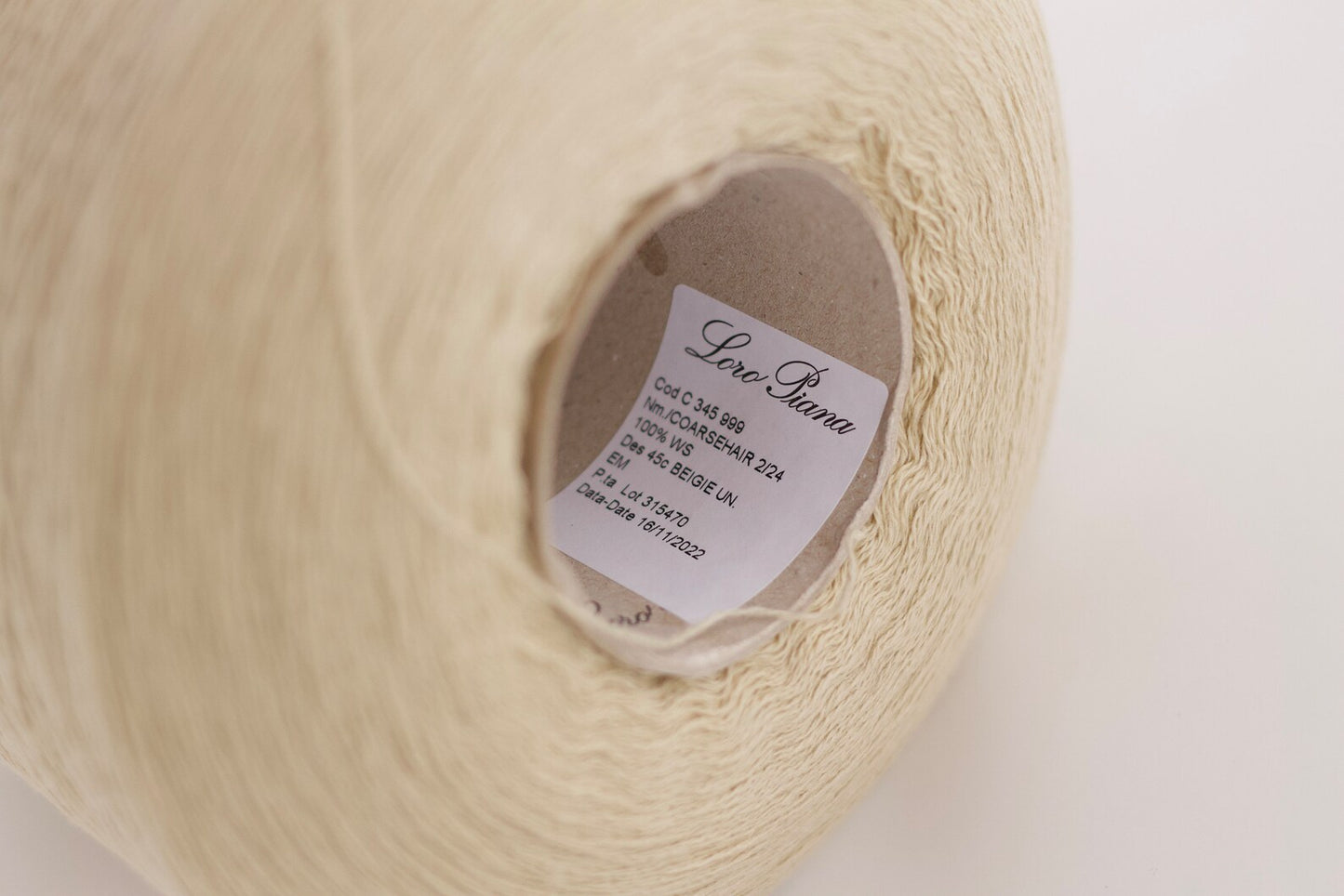 Cashmere 100%, Coarsehair 2/24, Loro Piana C345 999, Beigie un, per 100 gr