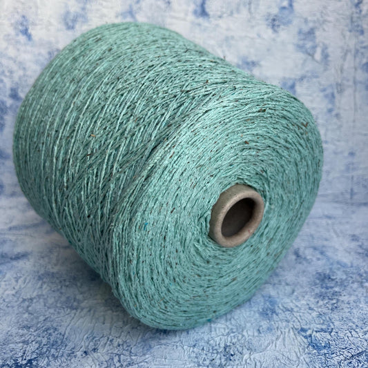 Silk Bourette yarn 100%, Nm 4000, Color Light Cyan. Per 100 gr
