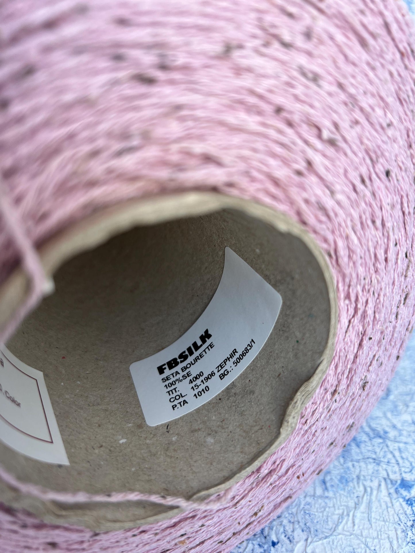 Silk yarn Bourette 100%,Nm 4000, Color Zephir (Pink).Per 100 gr