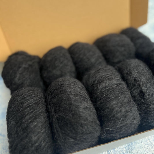 Color Black, 36% Mohair yarn,36% Baby Alpaca yarn, 28% PA. 25gr. Per bowl