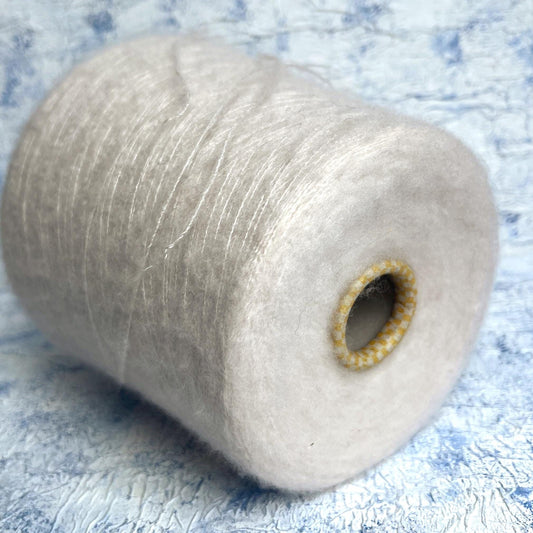 Cashmere 74% & Silk 26% yarn on cone, Cariaggi Nuage, Milk.Per 100 gr