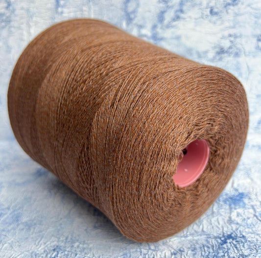 Cashmere Yarn on Cone 100%, Yarn for knitting,Color Brown.Per 100 gr
