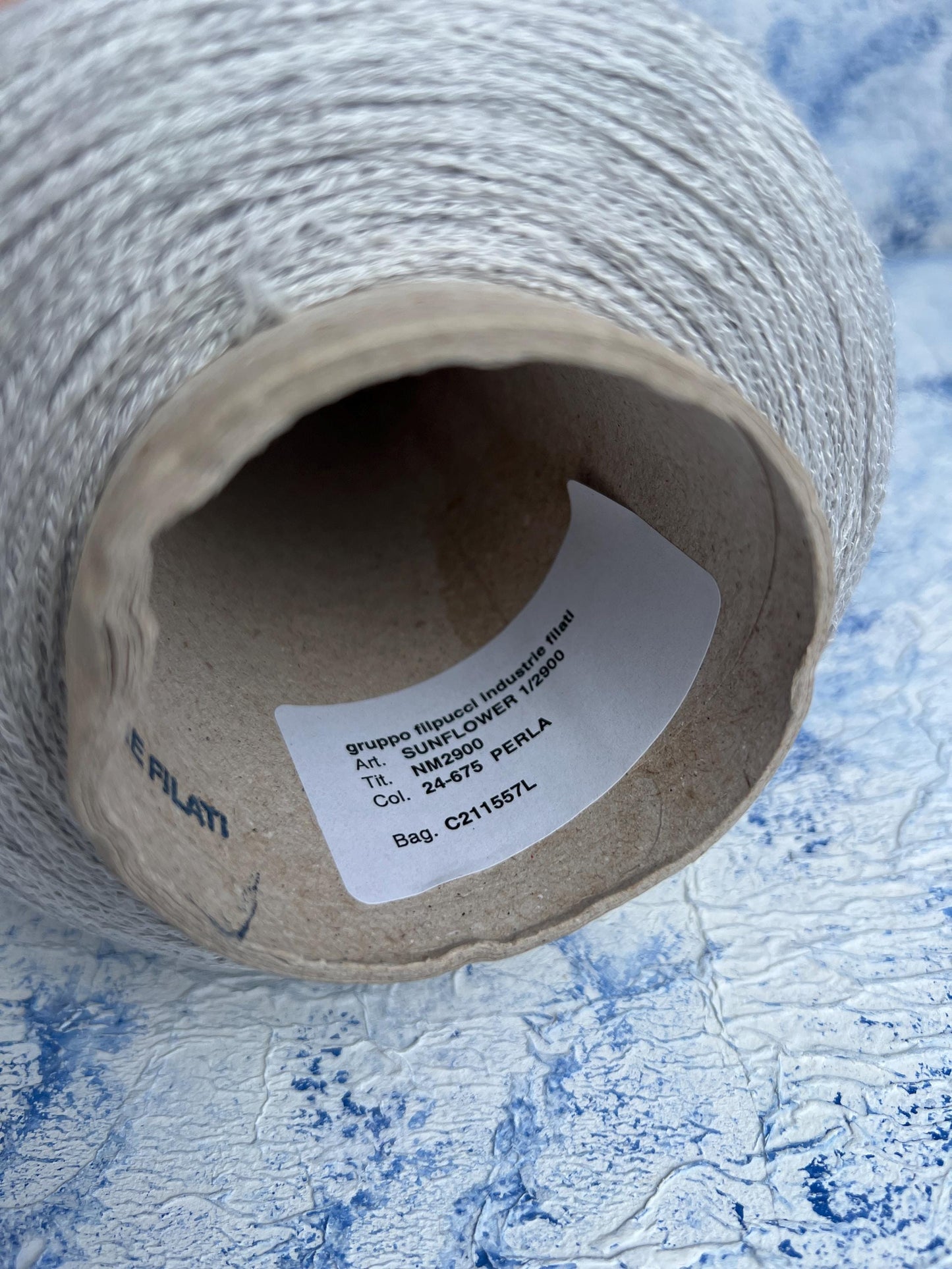 Sunflower,94% Lino yarn, 6% PA, Filpucci, Perla. Per 100 gr
