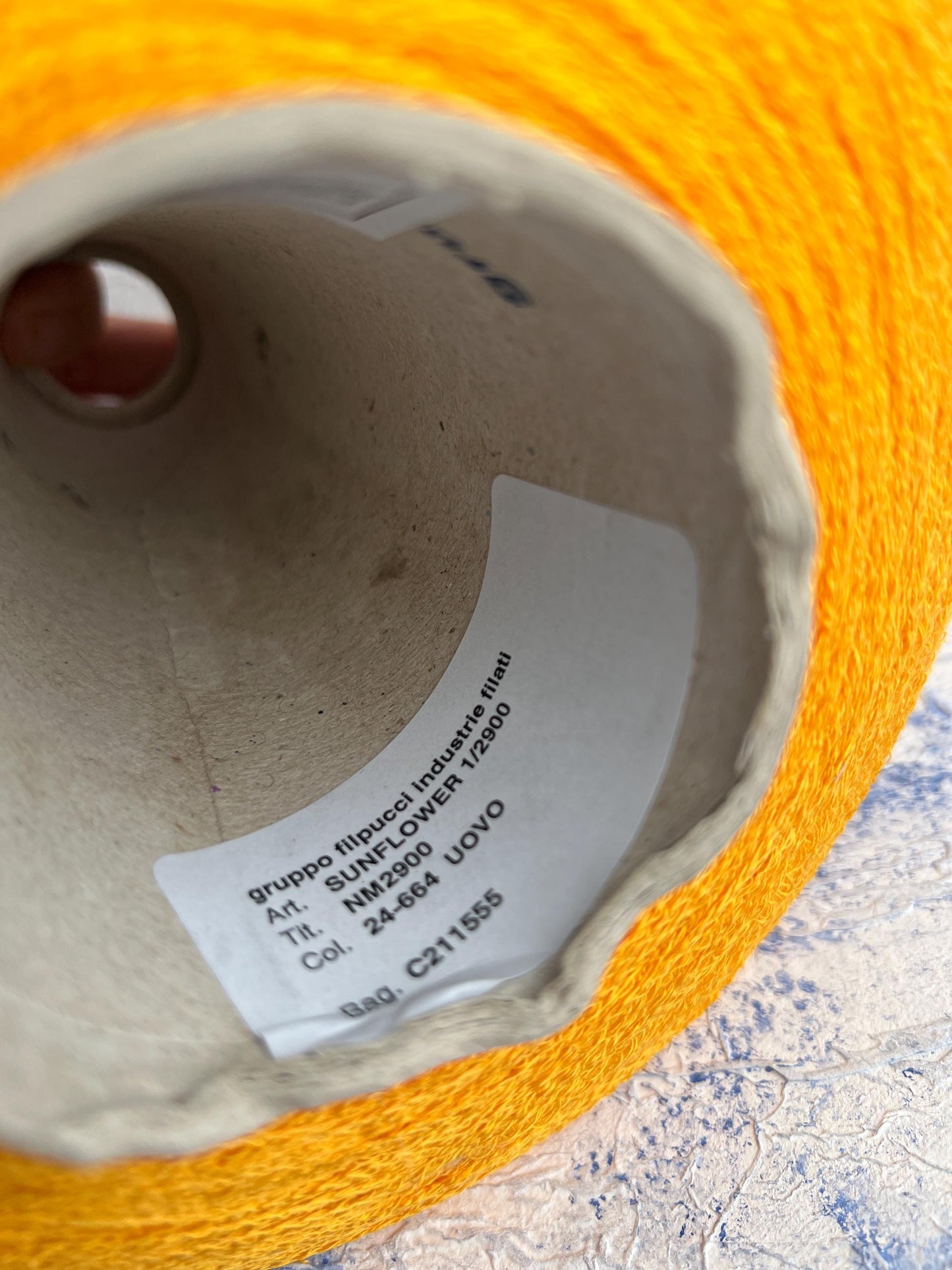 Sunflower,94% Lino yarn, 6% PA, Filpucci, Yellow. Per 100 gr