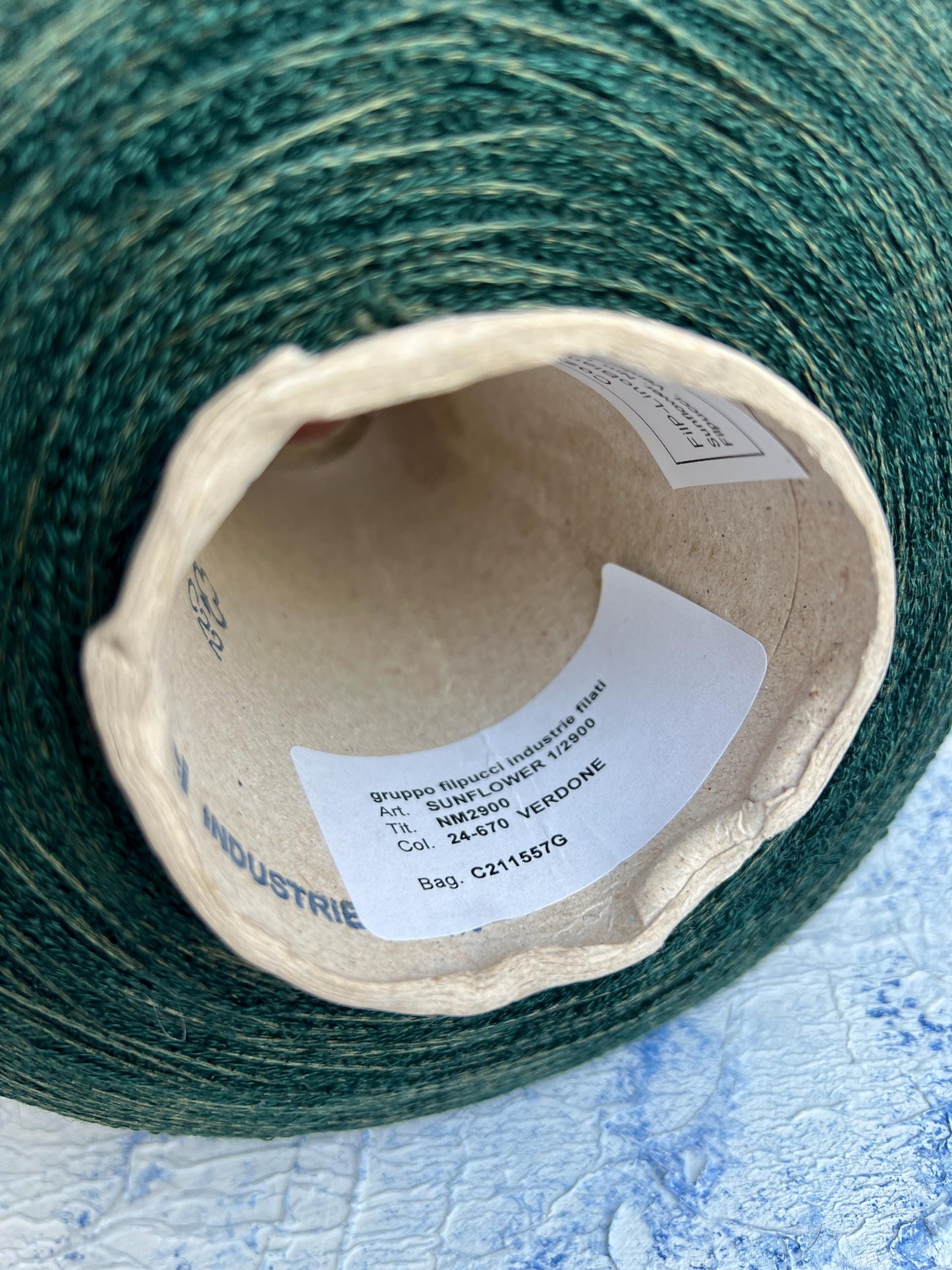 Sunflower, 94% Lino yarn, 6% PA, Filpucci, Green.Per 100 gr