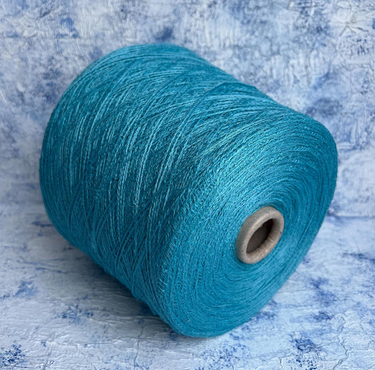 Sunflower,94% Lino yarn, 6% PA, Filpucci yarn, Turchese.Per 100 gr