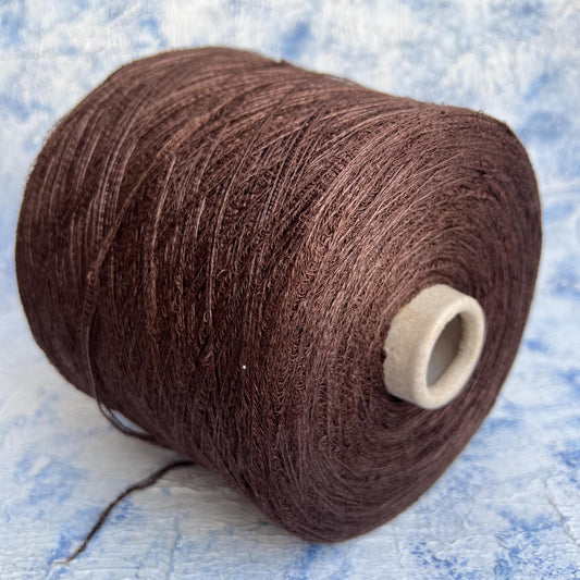 Sunflower, 94% Lino yarn, 6% PA, Filpucci yarn on Cone, Brown.Per 100 gr