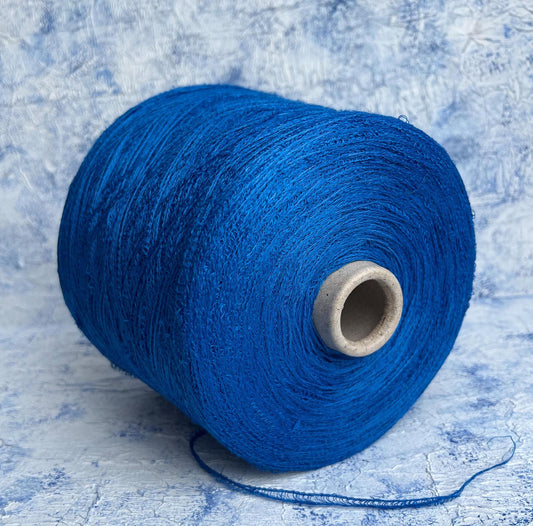 Sunflower, 94% Lino yarn, 6% PA, Filpucci yarn, Royal Blue.Per 100 gr