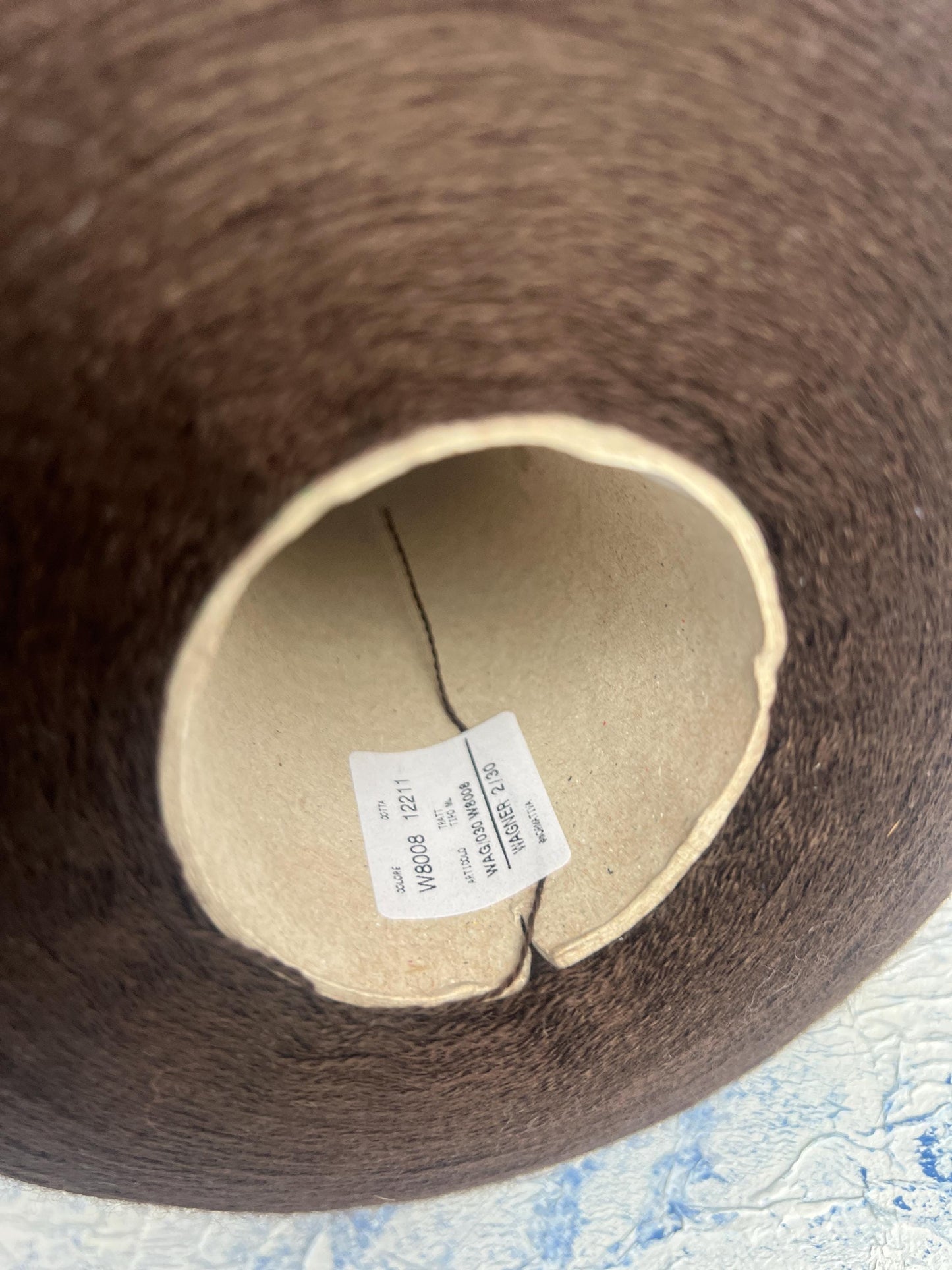 100% Merino wool yarn, Filivivi Srl yarn. Nm 2/30, Color Brown. Per 100 gr