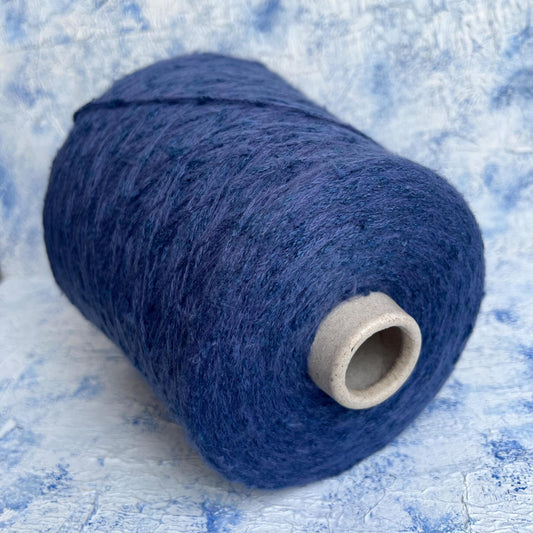 Cotton yarn 48%, PA 30%, Silk yarn 20%, Elast 2%.Moonflower, Blue. Per 100 gr