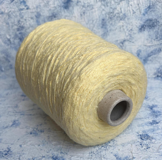 Cotton yarn 48%, PA 30%, Silk yarn 20%, Elast 2%.Moonflower, Lemon. Per 100 gr