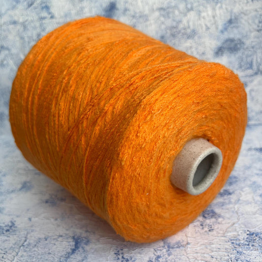 Cotton yarn 48%, PA 30%, Silk yarn 20%, Elast 2%.Moonflower, Orange.Per 100 gr