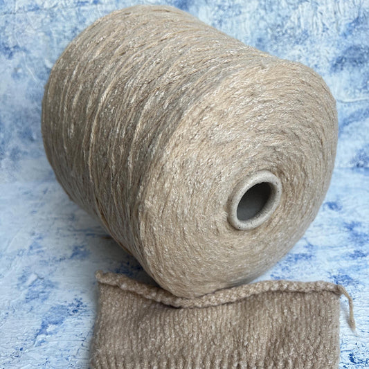 Cotton yarn 48%, PA 30%, Silk yarn 20%, Elast 2%. 1/5600. Moonflower, Beige.Per 100 gr