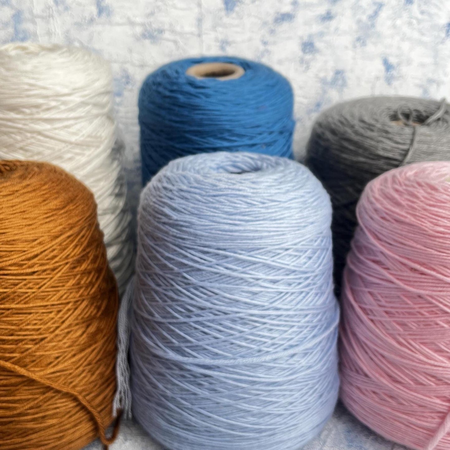 100% Merino wool yarn, IGEA Aquila yarn on cone, Color Blue. Per 100 gr