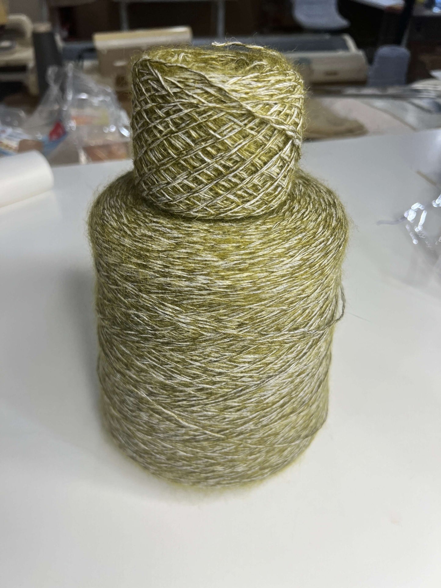 Color Green&White, 45% Merino yarn, 15% Angora yarn, 18% Wool yarn, 4% Silk yarn, per 100gr, Roberto Cavalli, Hand Knitting Yarn