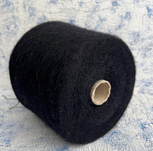 74% Baby Alpaca yarn, 26% PA yarn, Yarn for knitting, Color Black. Per 100 gr