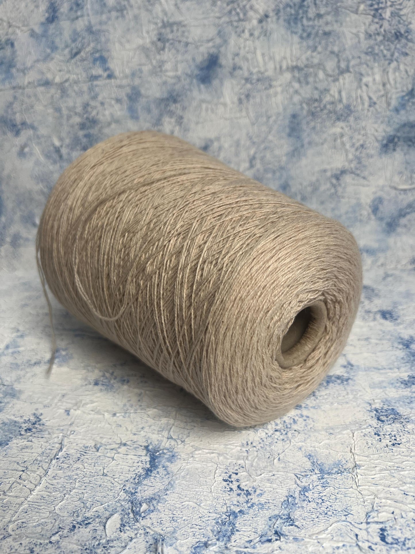 Cashmere Yarn on Cone 100%, Loro Piana Yarn, Color Sabbia Mel. Pewr 100 gr