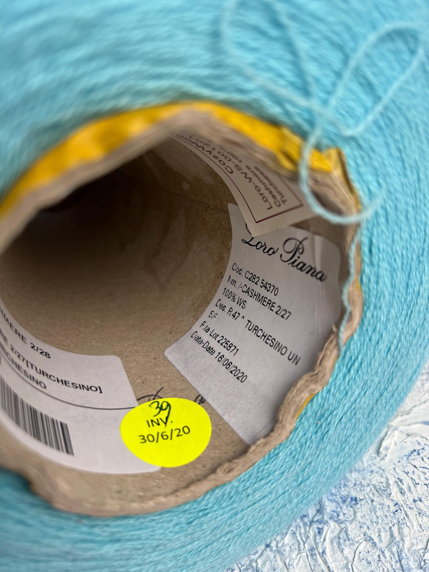 Cashmere Yarn 100%, Loro Piana yarn for knitting, Turchese.Per 100 gr