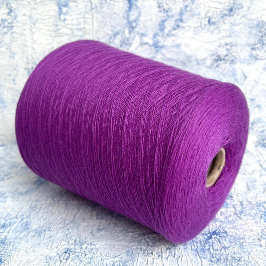 Cashmere yarn 100%, Loro Piana Yarn on Cone, Purple.Per 100 gr