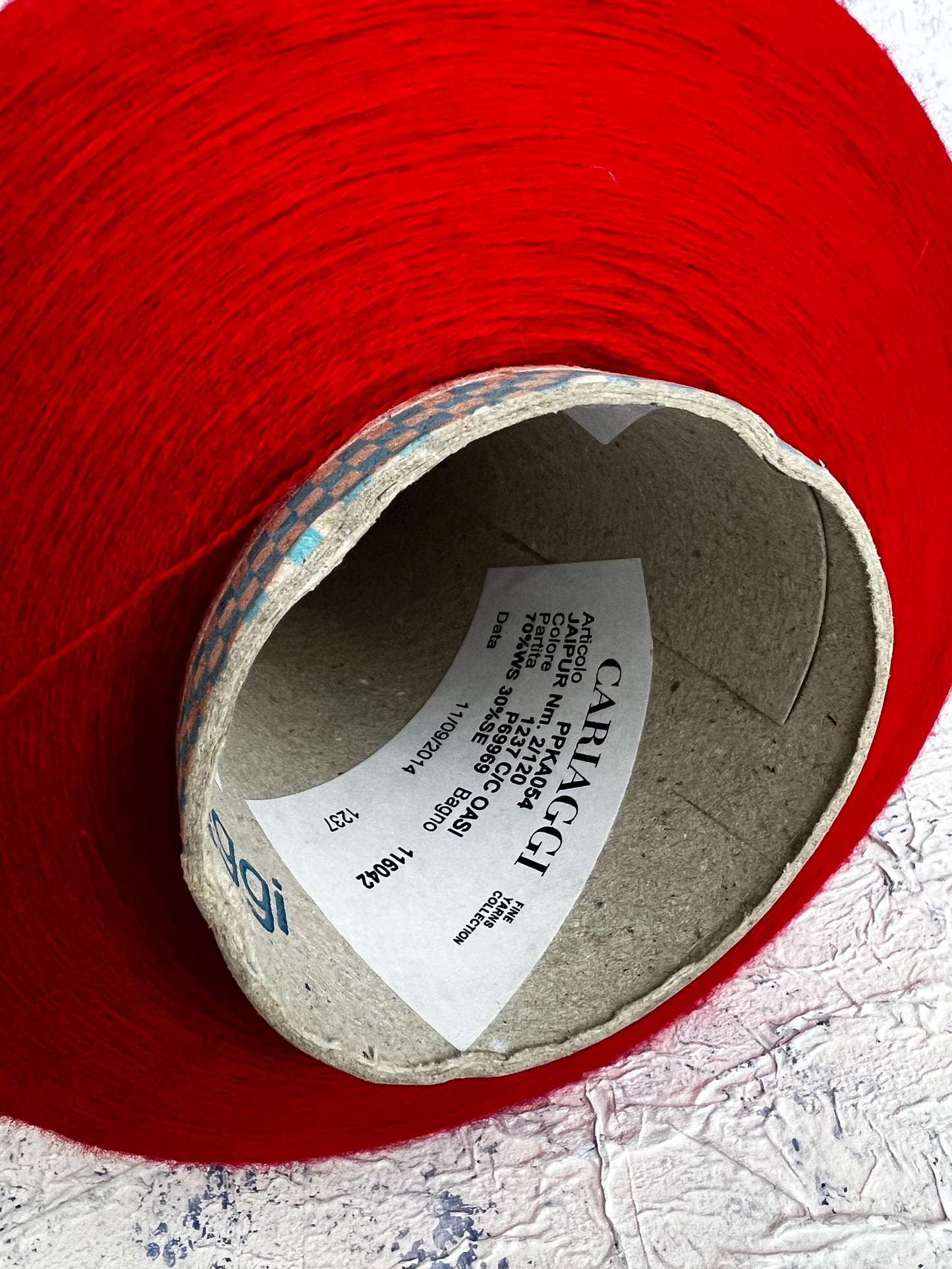 Cashmere 70% & Silk 30% Yarn,Cariaggi Jaipur yarn,Color Red.Per 100 gr