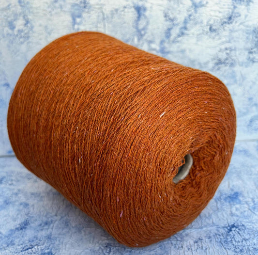 Cashmere 97% & Silk 3% Yarn, Loro Piana New Tweed Coarsehair Yarn, Orange.Per 100 gr