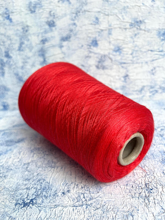 Cashmere 70% & Silk 30% Royal  Yarn on Cone by Loro Piana. Color Geranio.Per 100 gr