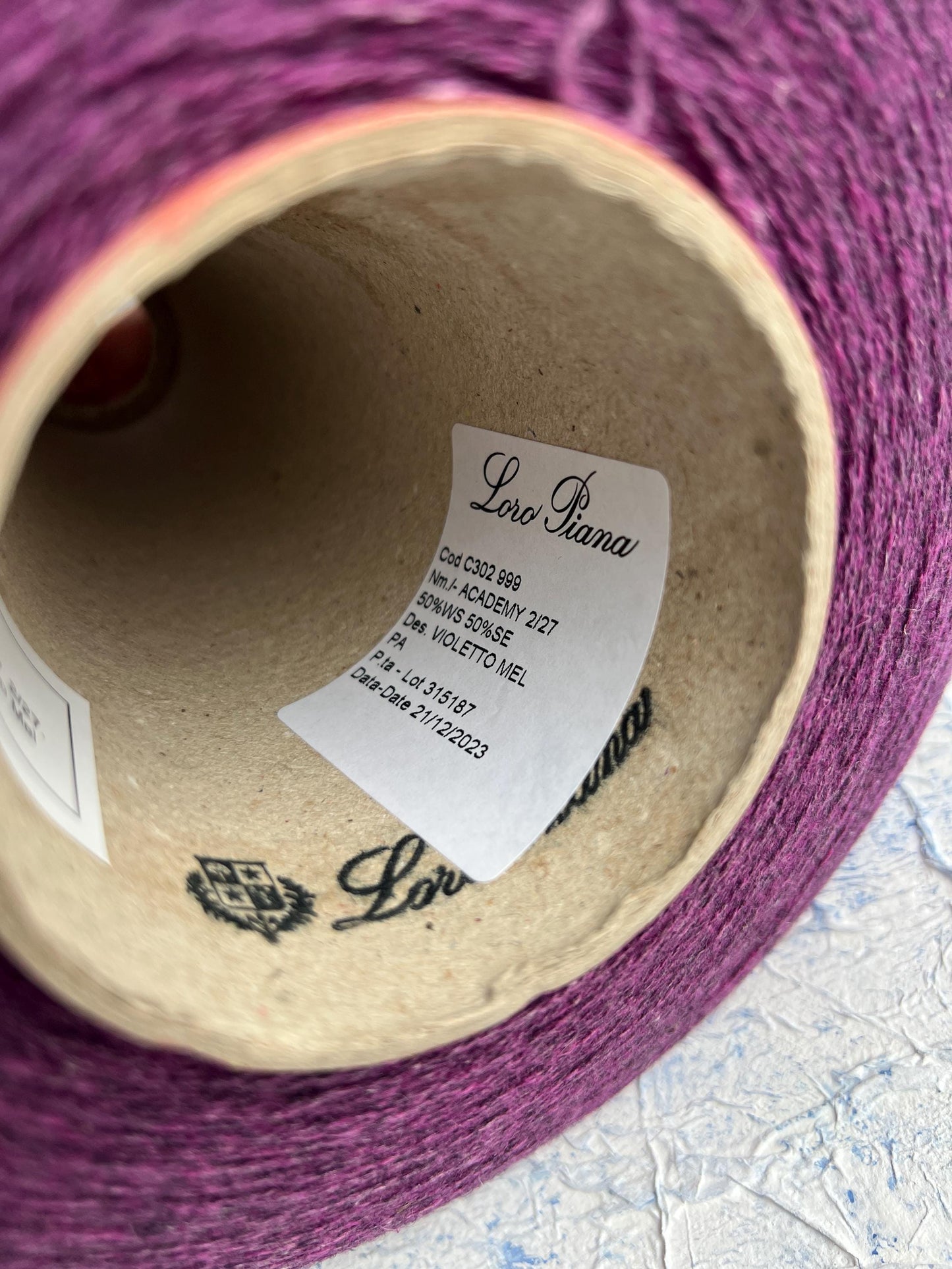 Cashmere Silk Lace Yarn – Loro Piana 50/50 Blend • Color Violetto Mel
