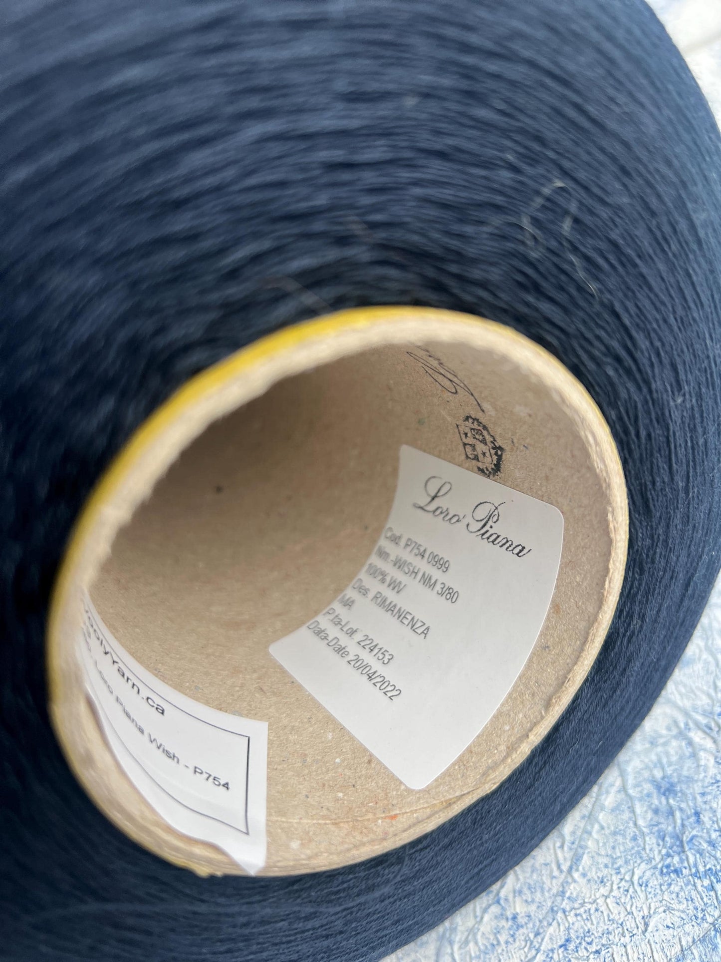 Merino yarn 100%, Loro Piana Wish yarn for knitting, Navy. Per 100 gr