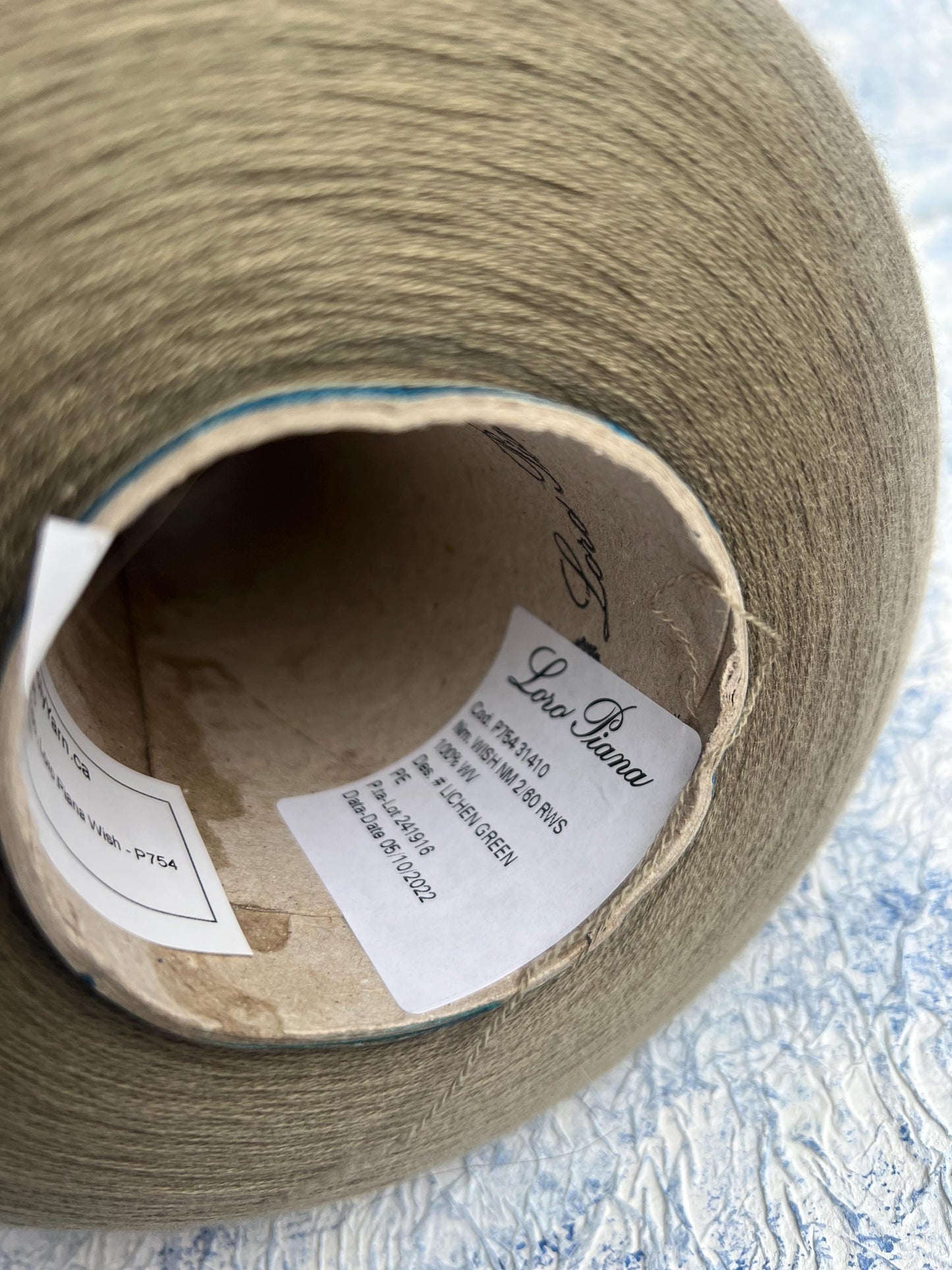 Merino yarn 100%, Loro Piana Wish yarn for knitting, Lichen Green. Per 100 gr