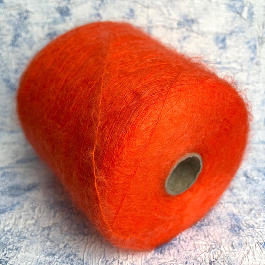 Kid Mohair 81% & Polyamide 17% & Elastan 2% Yarn, Orange. Per 100 gr