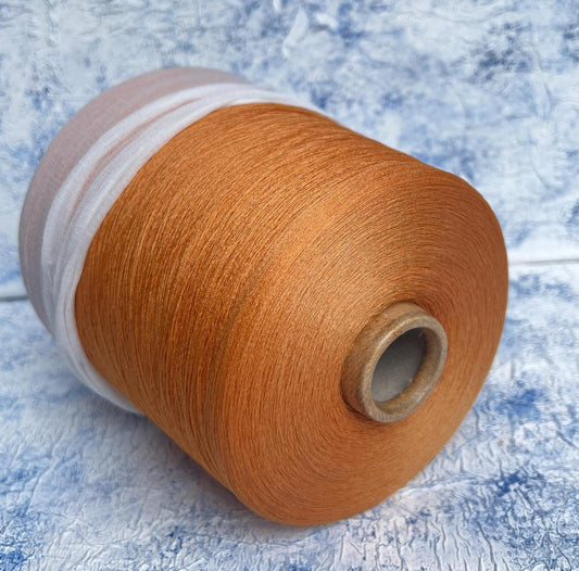 Silk yarn 100%,Nm 1/65, Pecci Filati yarn, Color Orange.Per 100 gr