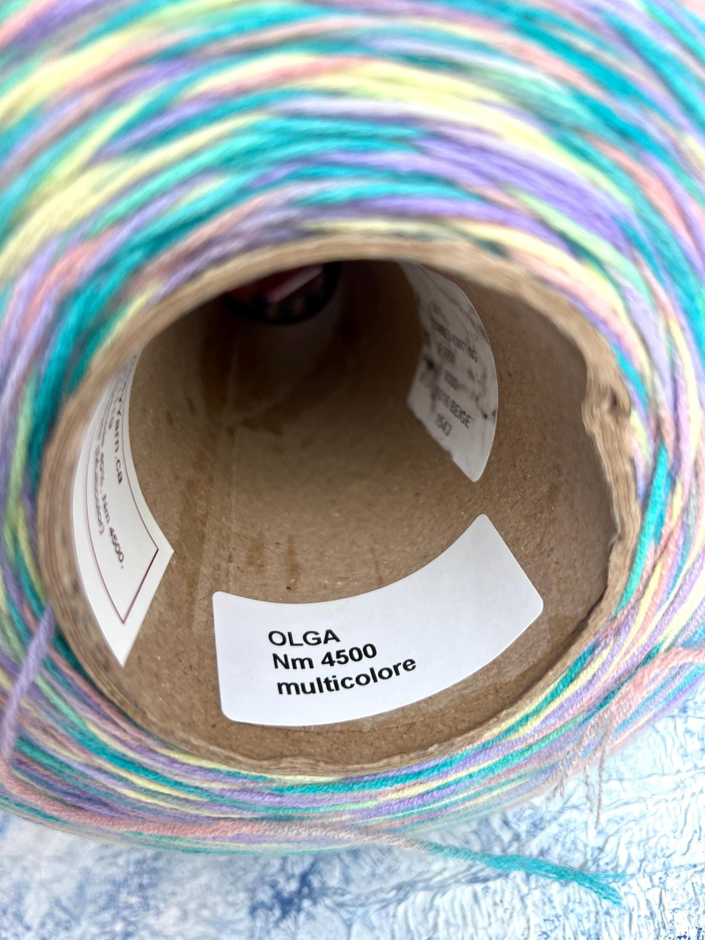 art OLGA, Wool yarn 60%, Polyamide yarn 40%, color Green&Yellow&Purple.Per 100 gr