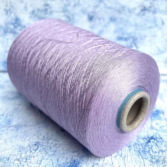 100% Mulberry Silk yarn on Cone for knitting. Lavander. Per 100 gr
