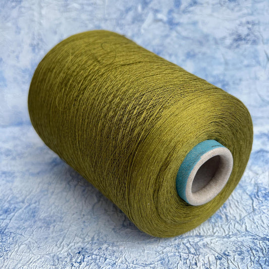 100% Mulberry Silk yarn on Cone for knitting.Oliva. Per 100 gr