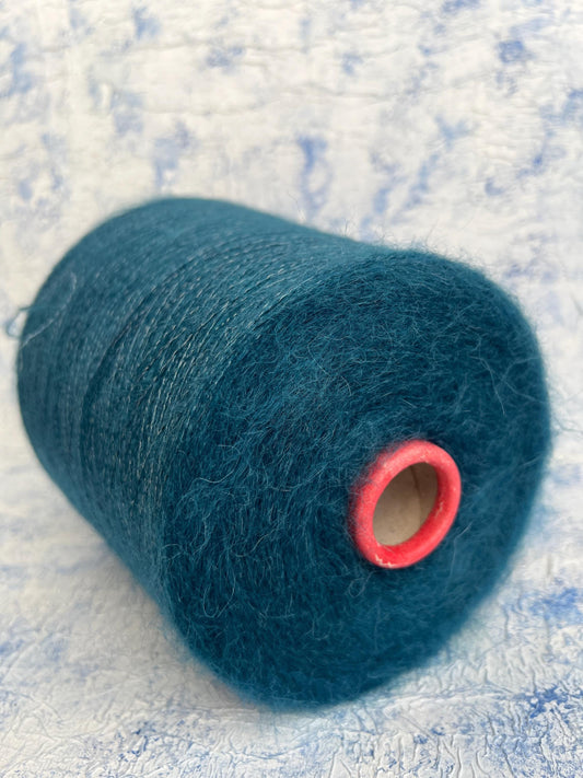 Kid Mohair yarn 75% & Silk yarn 25% for knitting-Petrol. Per 100 gr
