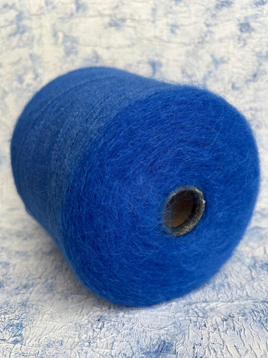 Kid Mohair yarn 75% & Silk yarn 25%.Color - Blue. Per 100 gr