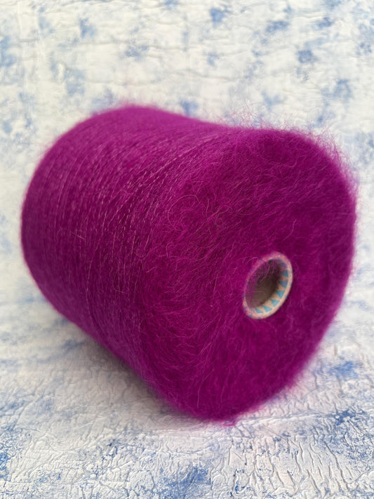 Kid Mohair yarn 75% & Silk yarn 25%, Color - Purple. Per 100 gr