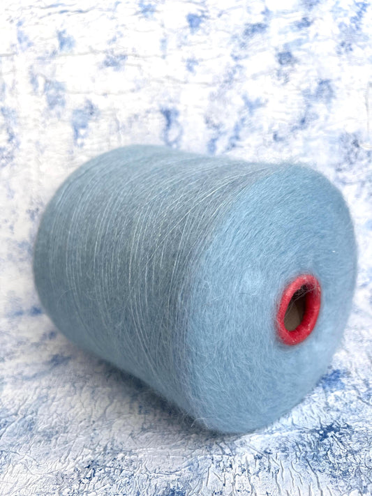 Kid Mohair yarn 75% & Silk yarn 25%. Color-Sky Blue. Per 100 gr