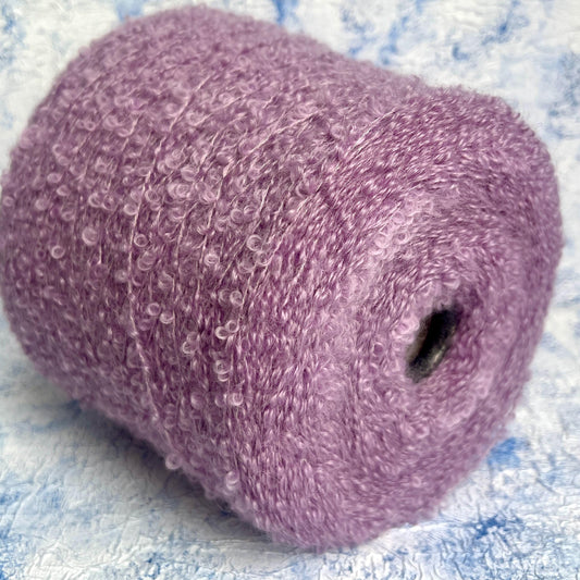 Boucle Kid Mohair 75% & Silk 25% yarn on Cone - Lavander. Per 100 gr