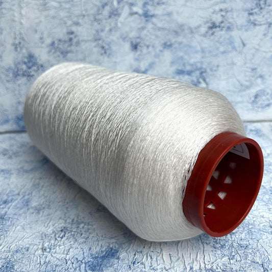 Silk yarn 100%, Matt, Yarn on Cone, Sesia, Color White. Per 100 gr