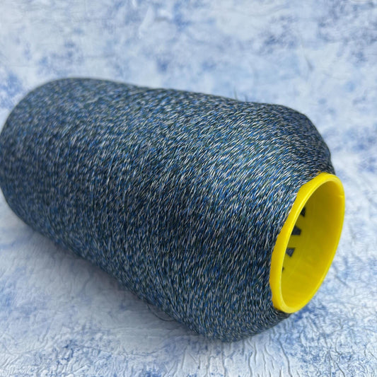 Silk yarn 100%, Soffio,Sesia yarn, Color Blue/White. Per 100 gr