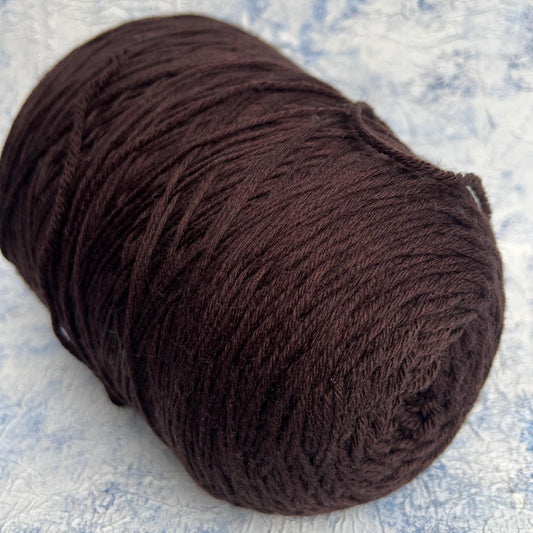 100% RWS Fine Merino wool yarn on Cone, Color  Brown. Per 100 gr