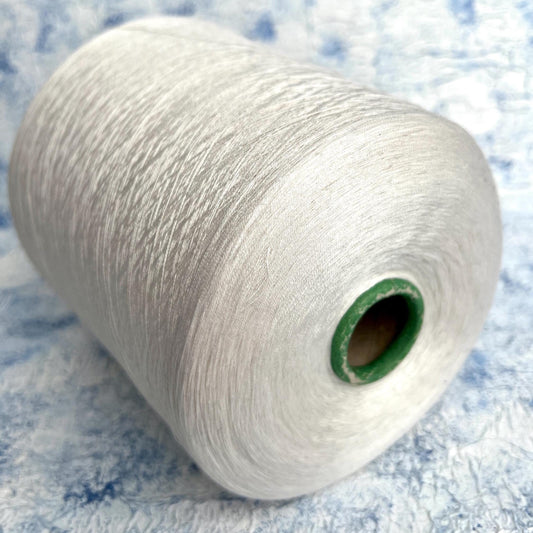 Silk Yarn 100%, Selinde Silk Yarn on Cone, Color White.Per 100 gr