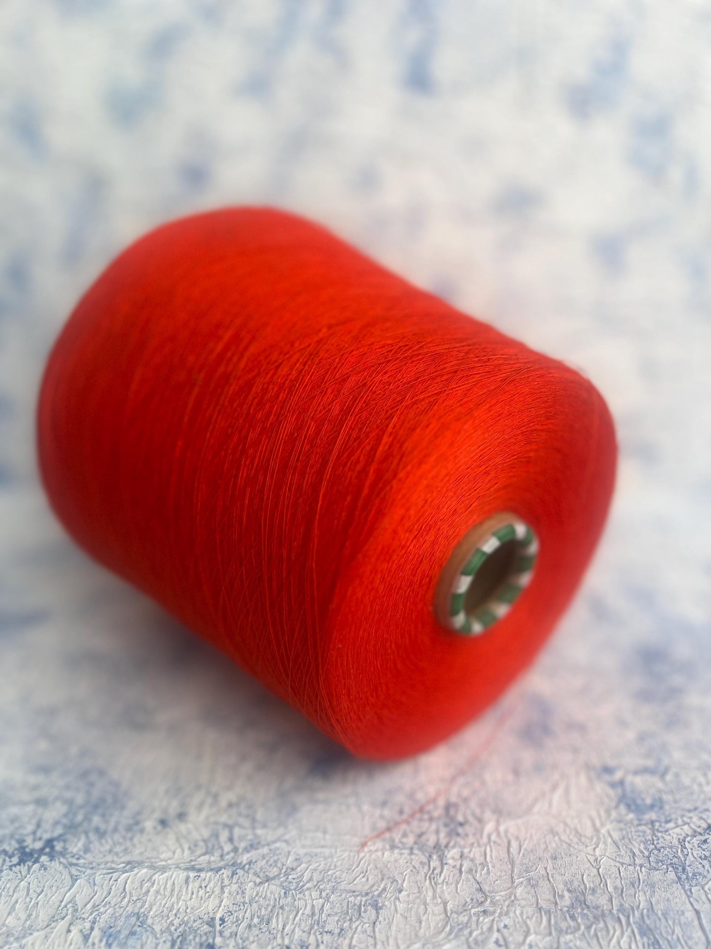 Linen Yarn 100%, Yarn on cone for knitting, Red Orange.Per 100 gr