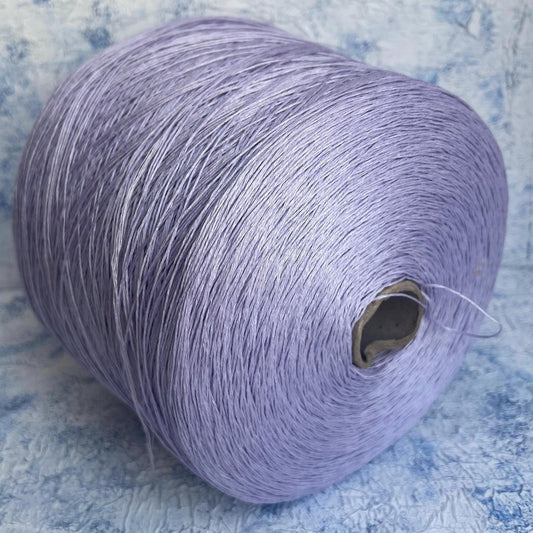 100% Linen yarn on cone. Linen Italian Yarn for Knitting. Color: Lavender. Per 100 gr