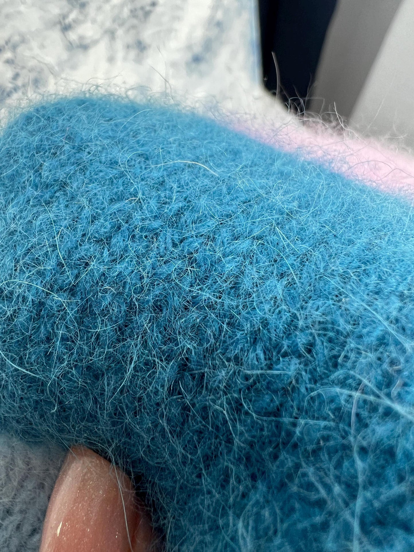 Merino wool yarn 55% & Angora yarn 35%, 10% PA. Savoia (Blue). Per 100 gr