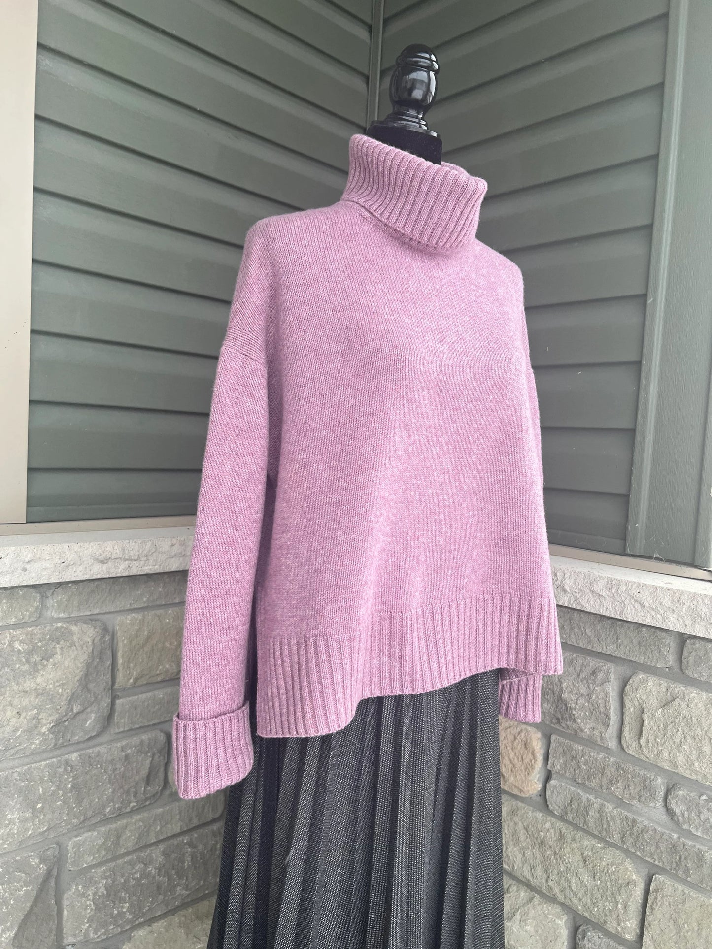 Cashmere sweater, Oversize turtleneck sweater, Winter hand knit clothing women, Knit natural wool jumper