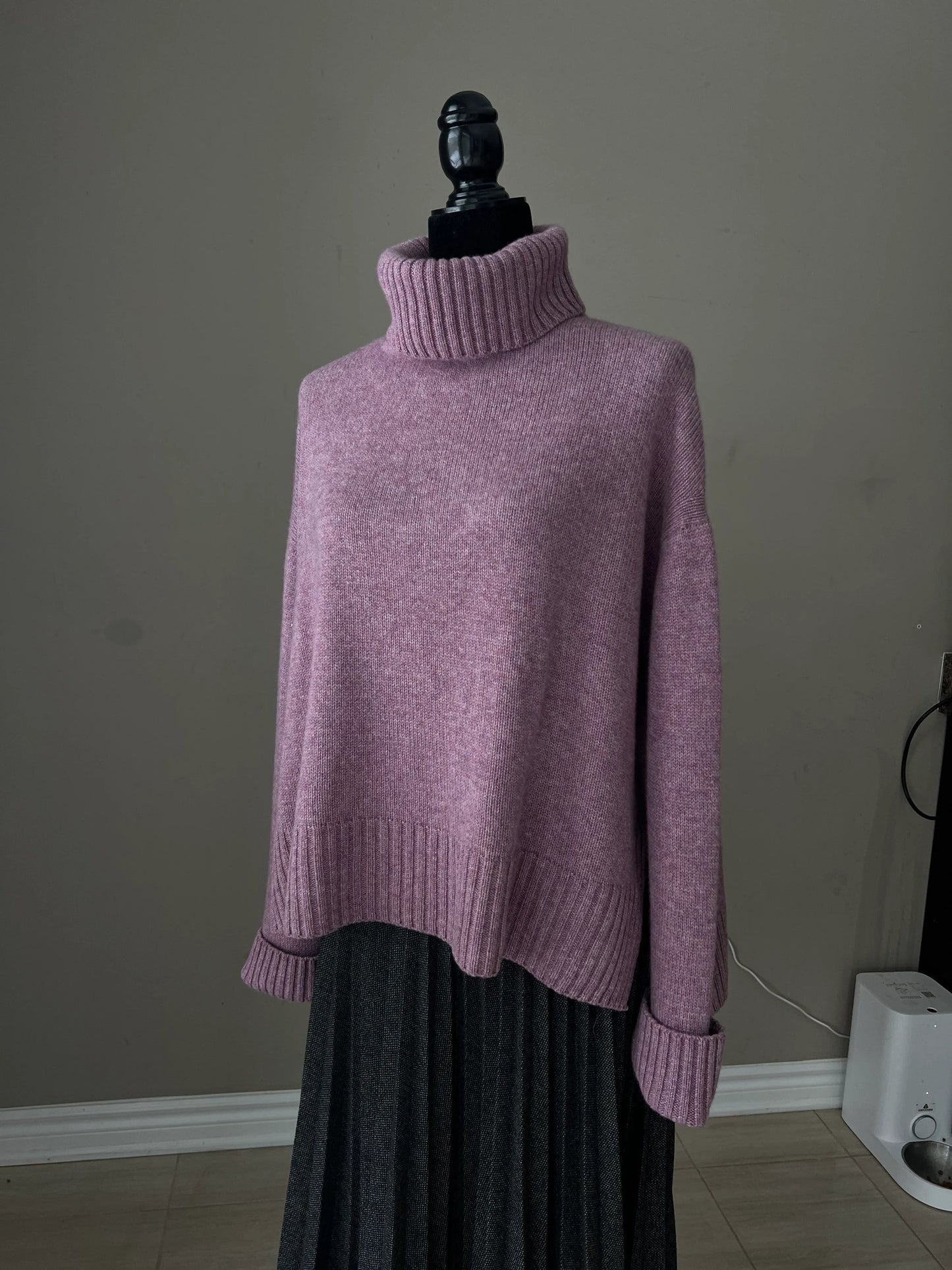 Cashmere sweater, Oversize turtleneck sweater, Winter hand knit clothing women, Knit natural wool jumper