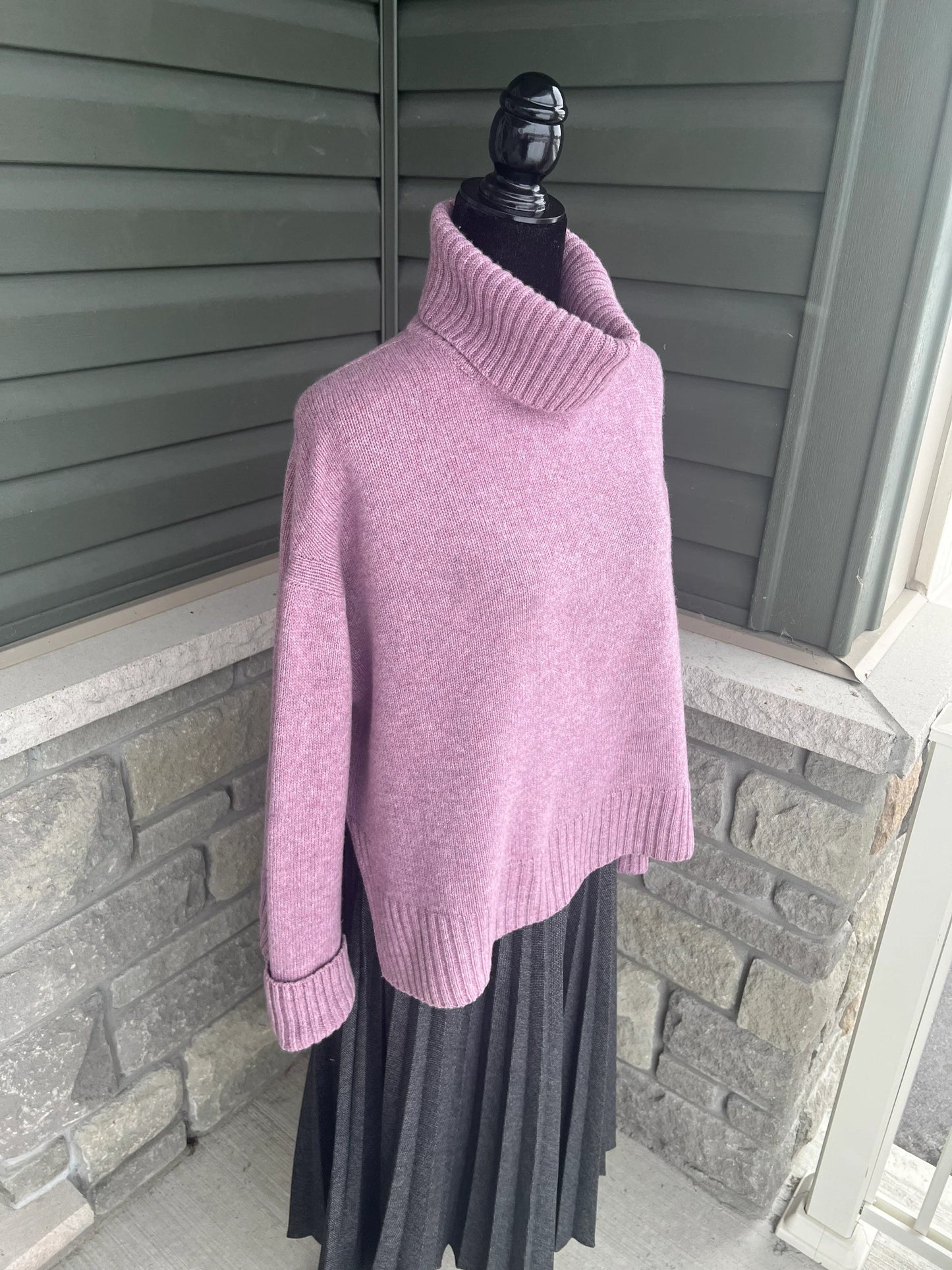 Cashmere sweater, Oversize turtleneck sweater, Winter hand knit clothing women, Knit natural wool jumper