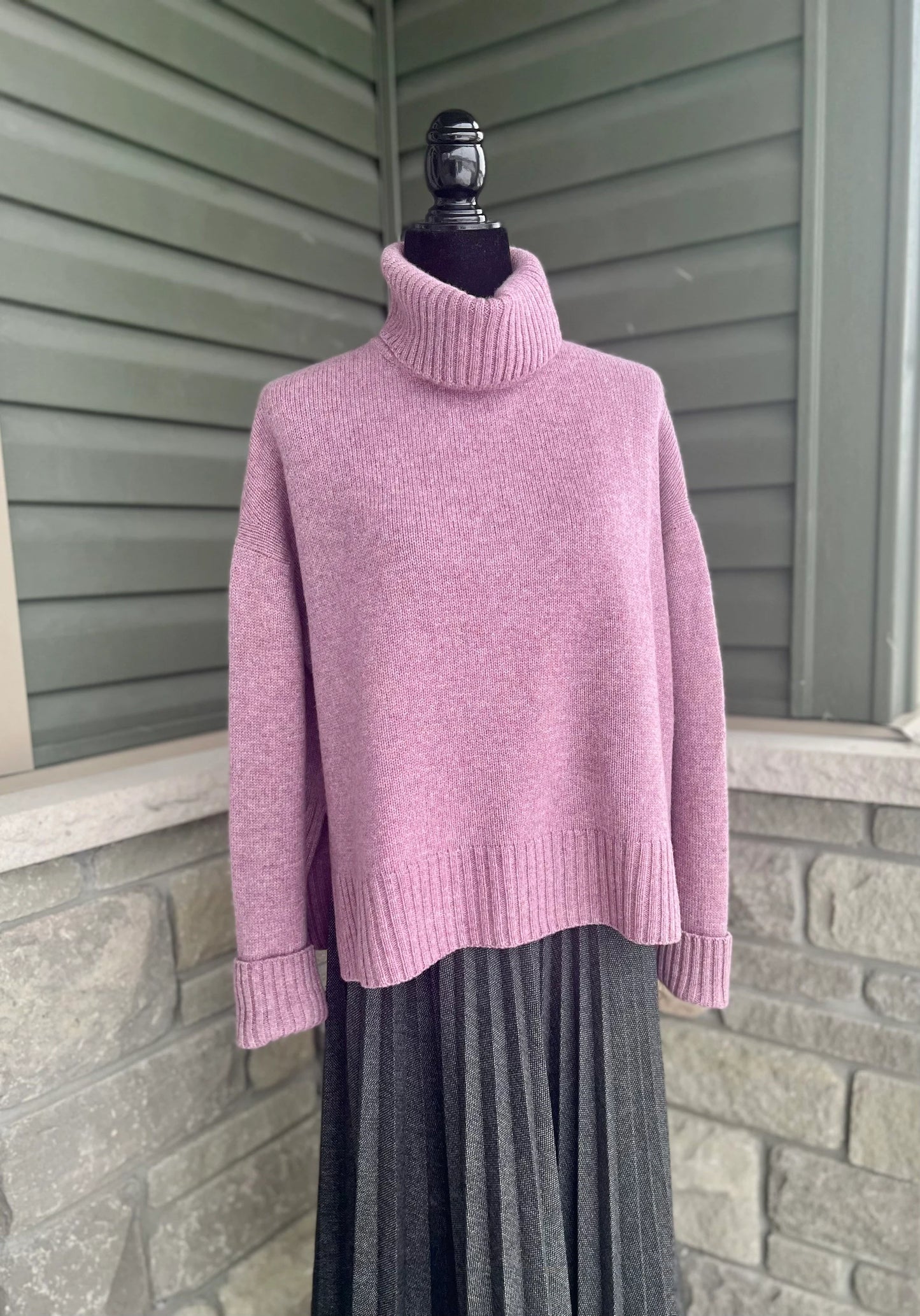 Cashmere sweater, Oversize turtleneck sweater, Winter hand knit clothing women, Knit natural wool jumper